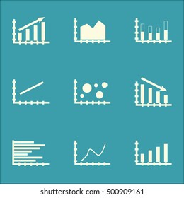 Set Of Graphs, Diagrams And Statistics Icons. Premium Quality Symbol Collection. Icons Can Be Used For Web, App And UI Design. Vector Illustration, EPS10.