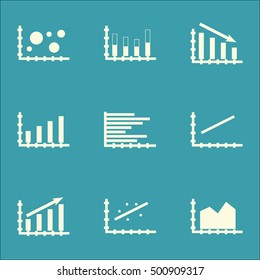 Set Of Graphs, Diagrams And Statistics Icons. Premium Quality Symbol Collection. Icons Can Be Used For Web, App And UI Design. Vector Illustration, EPS10.