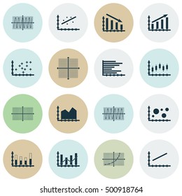 Set Of Graphs, Diagrams And Statistics Icons. Premium Quality Symbol Collection. Icons Can Be Used For Web, App And UI Design. Vector Illustration, EPS10.