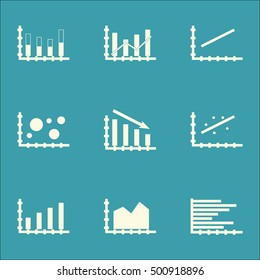 Set Of Graphs, Diagrams And Statistics Icons. Premium Quality Symbol Collection. Icons Can Be Used For Web, App And UI Design. Vector Illustration, EPS10.
