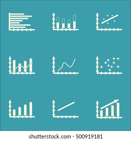 Set Of Graphs, Diagrams And Statistics Icons. Premium Quality Symbol Collection. Icons Can Be Used For Web, App And UI Design. Vector Illustration, EPS10.