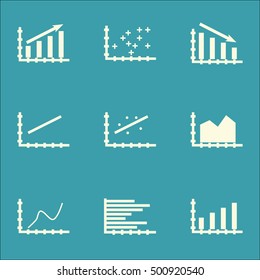 Set Of Graphs, Diagrams And Statistics Icons. Premium Quality Symbol Collection. Icons Can Be Used For Web, App And UI Design. Vector Illustration, EPS10.