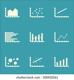 Set Of Graphs, Diagrams And Statistics Icons. Premium Quality Symbol Collection. Icons Can Be Used For Web, App And UI Design. Vector Illustration, EPS10.