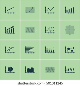 Set Of Graphs, Diagrams And Statistics Icons. Premium Quality Symbol Collection. Icons Can Be Used For Web, App And UI Design. Vector Illustration, EPS10.