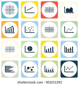 Set Of Graphs, Diagrams And Statistics Icons. Premium Quality Symbol Collection. Icons Can Be Used For Web, App And UI Design. Vector Illustration, EPS10.