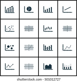 Set Of Graphs, Diagrams And Statistics Icons. Premium Quality Symbol Collection. Icons Can Be Used For Web, App And UI Design. Vector Illustration, EPS10.