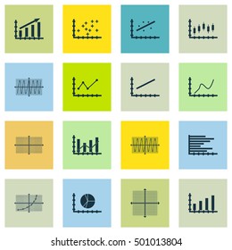 Set Of Graphs, Diagrams And Statistics Icons. Premium Quality Symbol Collection. Icons Can Be Used For Web, App And UI Design. Vector Illustration, EPS10.