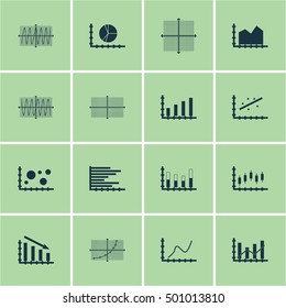Set Of Graphs, Diagrams And Statistics Icons. Premium Quality Symbol Collection. Icons Can Be Used For Web, App And UI Design. Vector Illustration, EPS10.