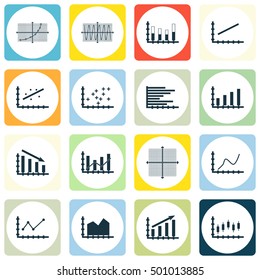 Set Of Graphs, Diagrams And Statistics Icons. Premium Quality Symbol Collection. Icons Can Be Used For Web, App And UI Design. Vector Illustration, EPS10.