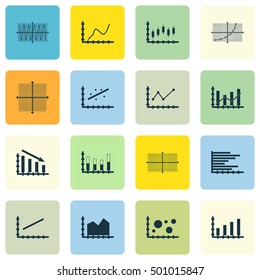Set Of Graphs, Diagrams And Statistics Icons. Premium Quality Symbol Collection. Icons Can Be Used For Web, App And UI Design. Vector Illustration, EPS10.
