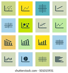 Set Of Graphs, Diagrams And Statistics Icons. Premium Quality Symbol Collection. Icons Can Be Used For Web, App And UI Design. Vector Illustration, EPS10.