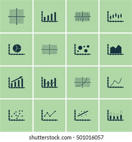 Set Of Graphs, Diagrams And Statistics Icons. Premium Quality Symbol Collection. Icons Can Be Used For Web, App And UI Design. Vector Illustration, EPS10.