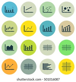 Set Of Graphs, Diagrams And Statistics Icons. Premium Quality Symbol Collection. Icons Can Be Used For Web, App And UI Design. Vector Illustration, EPS10.