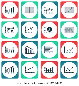Set Of Graphs, Diagrams And Statistics Icons. Premium Quality Symbol Collection. Icons Can Be Used For Web, App And UI Design. Vector Illustration, EPS10.