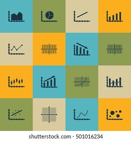 Set Of Graphs, Diagrams And Statistics Icons. Premium Quality Symbol Collection. Icons Can Be Used For Web, App And UI Design. Vector Illustration, EPS10.