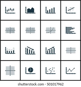 Set Of Graphs, Diagrams And Statistics Icons. Premium Quality Symbol Collection. Icons Can Be Used For Web, App And UI Design. Vector Illustration, EPS10.