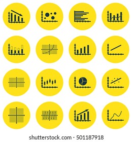 Set Of Graphs, Diagrams And Statistics Icons. Premium Quality Symbol Collection. Icons Can Be Used For Web, App And UI Design. Vector Illustration, EPS10.
