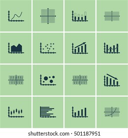 Set Of Graphs, Diagrams And Statistics Icons. Premium Quality Symbol Collection. Icons Can Be Used For Web, App And UI Design. Vector Illustration, EPS10.