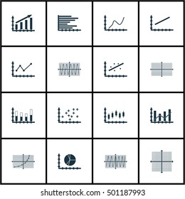 Set Of Graphs, Diagrams And Statistics Icons. Premium Quality Symbol Collection. Icons Can Be Used For Web, App And UI Design. Vector Illustration, EPS10.