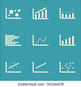 Set Of Graphs, Diagrams And Statistics Icons. Premium Quality Symbol Collection. Icons Can Be Used For Web, App And UI Design. Vector Illustration, EPS10.