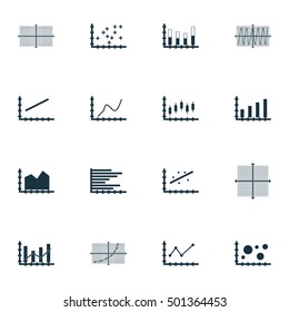Set Of Graphs, Diagrams And Statistics Icons. Premium Quality Symbol Collection. Icons Can Be Used For Web, App And UI Design. Vector Illustration, EPS10.