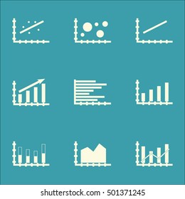 Set Of Graphs, Diagrams And Statistics Icons. Premium Quality Symbol Collection. Icons Can Be Used For Web, App And UI Design. Vector Illustration, EPS10.