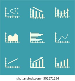Set Of Graphs, Diagrams And Statistics Icons. Premium Quality Symbol Collection. Icons Can Be Used For Web, App And UI Design. Vector Illustration, EPS10.