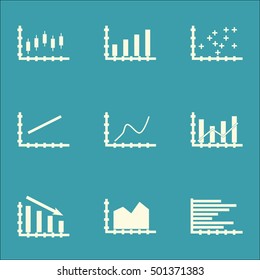 Set Of Graphs, Diagrams And Statistics Icons. Premium Quality Symbol Collection. Icons Can Be Used For Web, App And UI Design. Vector Illustration, EPS10.