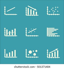 Set Of Graphs, Diagrams And Statistics Icons. Premium Quality Symbol Collection. Icons Can Be Used For Web, App And UI Design. Vector Illustration, EPS10.
