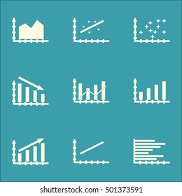 Set Of Graphs, Diagrams And Statistics Icons. Premium Quality Symbol Collection. Icons Can Be Used For Web, App And UI Design. Vector Illustration, EPS10.