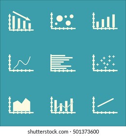 Set Of Graphs, Diagrams And Statistics Icons. Premium Quality Symbol Collection. Icons Can Be Used For Web, App And UI Design. Vector Illustration, EPS10.