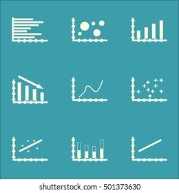 Set Of Graphs, Diagrams And Statistics Icons. Premium Quality Symbol Collection. Icons Can Be Used For Web, App And UI Design. Vector Illustration, EPS10.