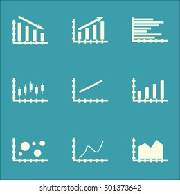 Set Of Graphs, Diagrams And Statistics Icons. Premium Quality Symbol Collection. Icons Can Be Used For Web, App And UI Design. Vector Illustration, EPS10.