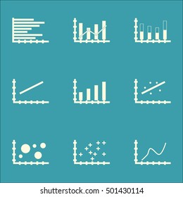 Set Of Graphs, Diagrams And Statistics Icons. Premium Quality Symbol Collection. Icons Can Be Used For Web, App And UI Design. Vector Illustration, EPS10.