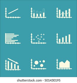 Set Of Graphs, Diagrams And Statistics Icons. Premium Quality Symbol Collection. Icons Can Be Used For Web, App And UI Design. Vector Illustration, EPS10.