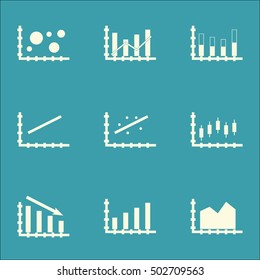 Set Of Graphs, Diagrams And Statistics Icons. Premium Quality Symbol Collection. Icons Can Be Used For Web, App And UI Design. Vector Illustration, EPS10.