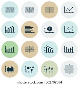 Set Of Graphs, Diagrams And Statistics Icons. Premium Quality Symbol Collection. Icons Can Be Used For Web, App And UI Design. Vector Illustration, EPS10.