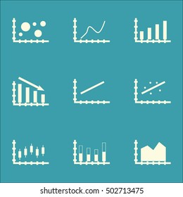 Set Of Graphs, Diagrams And Statistics Icons. Premium Quality Symbol Collection. Icons Can Be Used For Web, App And UI Design. Vector Illustration, EPS10.