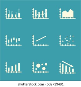 Set Of Graphs, Diagrams And Statistics Icons. Premium Quality Symbol Collection. Icons Can Be Used For Web, App And UI Design. Vector Illustration, EPS10.