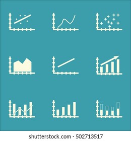 Set Of Graphs, Diagrams And Statistics Icons. Premium Quality Symbol Collection. Icons Can Be Used For Web, App And UI Design. Vector Illustration, EPS10.
