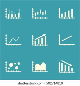 Set Of Graphs, Diagrams And Statistics Icons. Premium Quality Symbol Collection. Icons Can Be Used For Web, App And UI Design. Vector Illustration, EPS10.