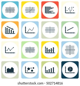 Set Of Graphs, Diagrams And Statistics Icons. Premium Quality Symbol Collection. Icons Can Be Used For Web, App And UI Design. Vector Illustration, EPS10.