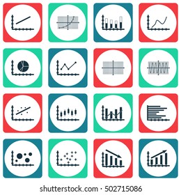 Set Of Graphs, Diagrams And Statistics Icons. Premium Quality Symbol Collection. Icons Can Be Used For Web, App And UI Design. Vector Illustration, EPS10.