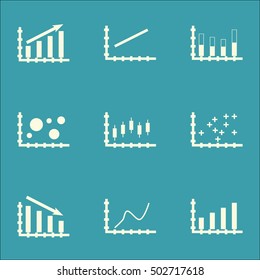 Set Of Graphs, Diagrams And Statistics Icons. Premium Quality Symbol Collection. Icons Can Be Used For Web, App And UI Design. Vector Illustration, EPS10.