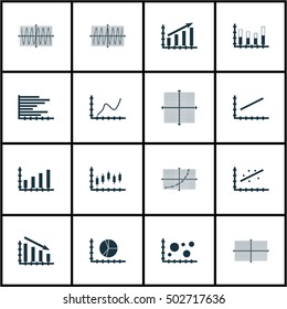 Set Of Graphs, Diagrams And Statistics Icons. Premium Quality Symbol Collection. Icons Can Be Used For Web, App And UI Design. Vector Illustration, EPS10.