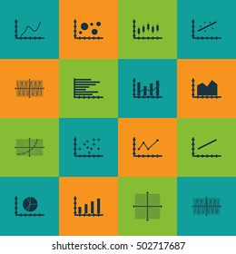 Set Of Graphs, Diagrams And Statistics Icons. Premium Quality Symbol Collection. Icons Can Be Used For Web, App And UI Design. Vector Illustration, EPS10.