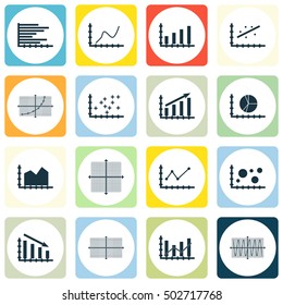 Set Of Graphs, Diagrams And Statistics Icons. Premium Quality Symbol Collection. Icons Can Be Used For Web, App And UI Design. Vector Illustration, EPS10.