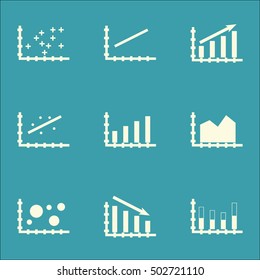 Set Of Graphs, Diagrams And Statistics Icons. Premium Quality Symbol Collection. Icons Can Be Used For Web, App And UI Design. Vector Illustration, EPS10.