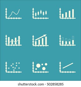 Set Of Graphs, Diagrams And Statistics Icons. Premium Quality Symbol Collection. Icons Can Be Used For Web, App And UI Design. Vector Illustration, EPS10.