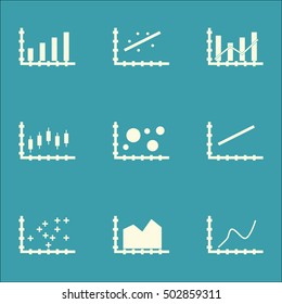 Set Of Graphs, Diagrams And Statistics Icons. Premium Quality Symbol Collection. Icons Can Be Used For Web, App And UI Design. Vector Illustration, EPS10.